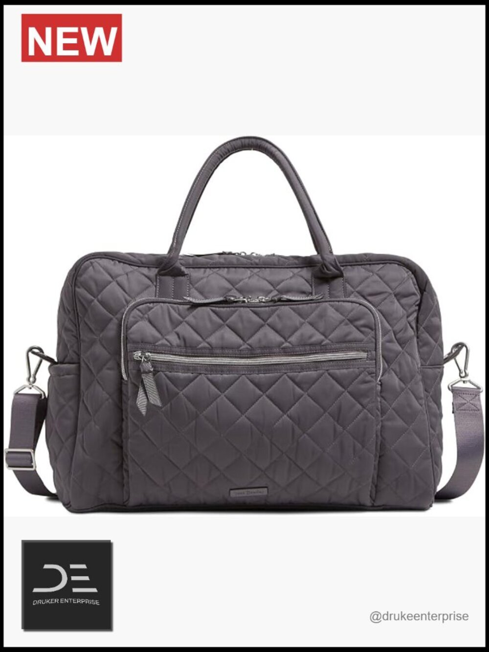 Performance Twill Weekender Travel Bag with Quilting, Adjustable Strap